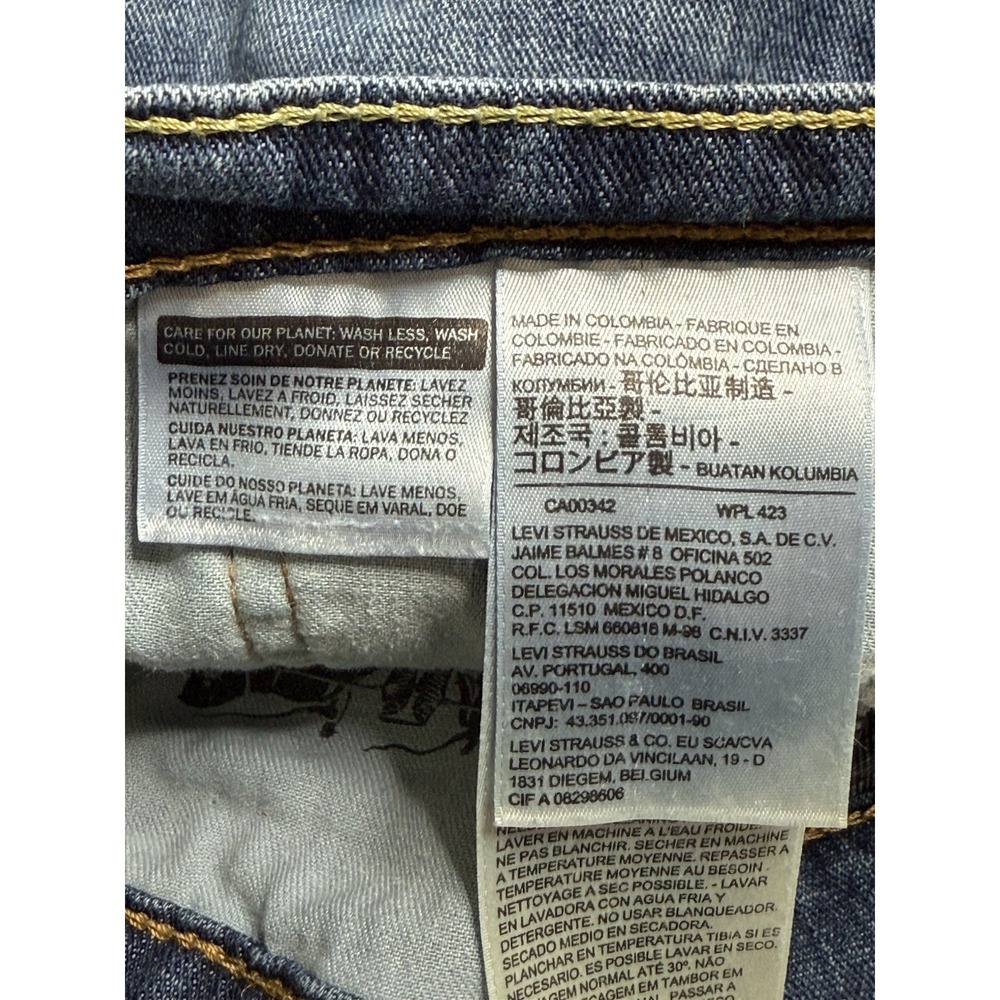 Levi's 505 Mens Size 32x30 Straight Leg Medium Wash Denim Blue Jeans Cotton Flaw - Picture 11 of 16